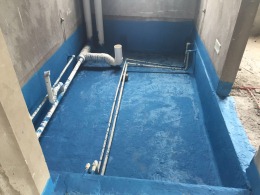 望江国际防水试水 在附近的业主可以打电话参观现场